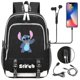 thumbnail image 1 of Lilo And Stitch Pattern Travel Bag With Usb Charging, Oxford Backpack For School And Laptop, Teenagers Backpack - Birthday Gift Bag, 1 of 1