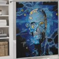 thumbnail image 3 of Skull in Blue Colors Shower Curtain for Bathroom Fabric Waterproof Shower Curtain with 12 Plastic Hooks for Home Hotel Bath Decor 72 X 72 Inches, 3 of 6
