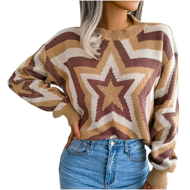 IROINID Pull Col Rond Pull Imprimé Graphique Loisirs Manches Courtes Blouse T-Shirt Tops