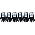 thumbnail image 3 of Yacht & Smith 6 Pairs Bulk Pack Thermal Black Gloves Unisex One Size, 3 of 6