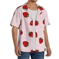 thumbnail image 2 of Pofeuu Strawberry Print Mens Casual Short Sleeve Shirts Beach Summer Spread Collar Pocket Tops Men's Casual Short-sleeved Shirt-Medium, 2 of 5