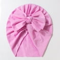 thumbnail image 2 of Splozh Baby Turban Hats Newborn Stretchy Soft Knot Headbands with Hair Bows Head Hair Accessories for Newborn Baby Girls Infant,Pink,0-2 Years, 2 of 4