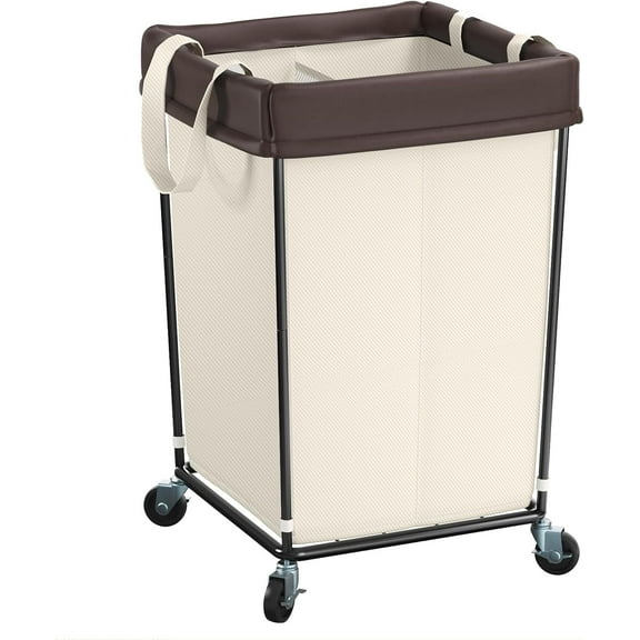 Laundry Hamper with Wheels and Handle, Section Large Rolling Laundry Basket Bag with Wheels, Clothes Hamper Cart for Laundry, Bedroom