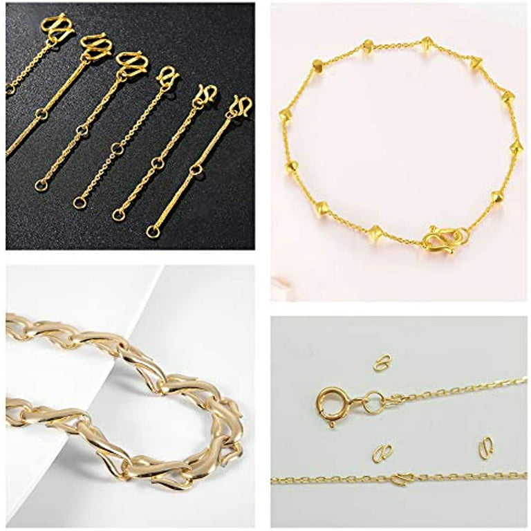 Stainless Steel Gold Color W Shape End Clasps Hooks Chain