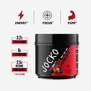 Jocko Fuel Pre Workout for Men & Women, High Stim Low Sugar Blend with Beta Alanine + L-Citrulline, Support Muscle Pump, Energy, Recovery, 200mg of Caffeine, Fruit Punch, 30 Servings, 1.31lbs