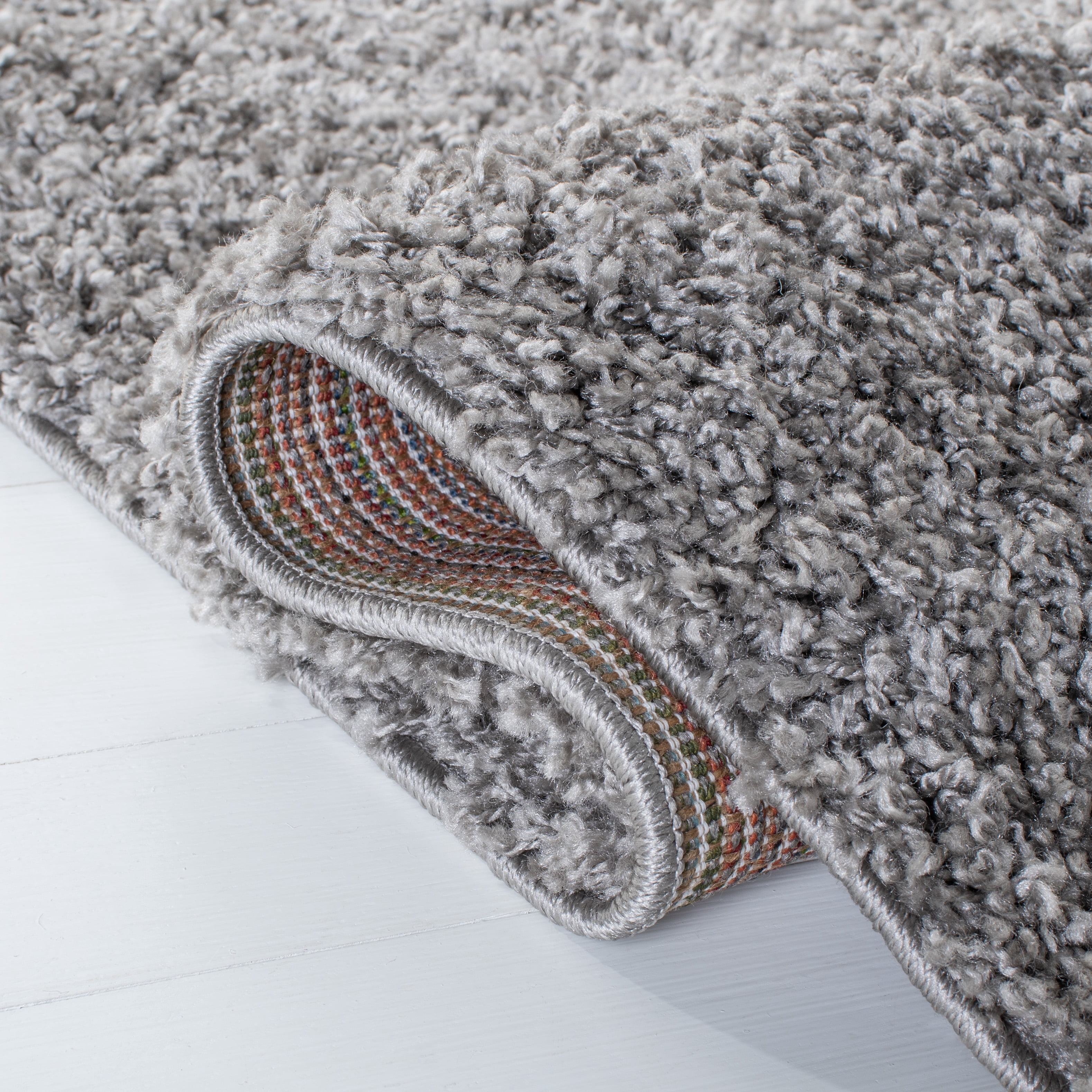 SAFAVIEH Venus Elijah Solid Shag Area Rug, Grey, 4' x 6'