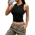 thumbnail image 2 of Valcatch Womens Summer Backless Tank Top High Neck Sleeveless Going Out Slim Sexy Y2K Tank Tops Outifts 2024, 2 of 4