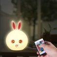 thumbnail image 3 of Cute Night Light for Kids Adorable Portable Rabbit Silicone Lamp with Touch & Remote Control, USB Rechargeable Multi-Color Bunny Pat LED Night Lights Mood Lamp Nightstand Lamps for Baby, 3 of 7