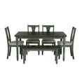 thumbnail image 4 of Linon Willow Wood Six Piece Upholstered Dining Set with Bench in Teal Blue, 4 of 18