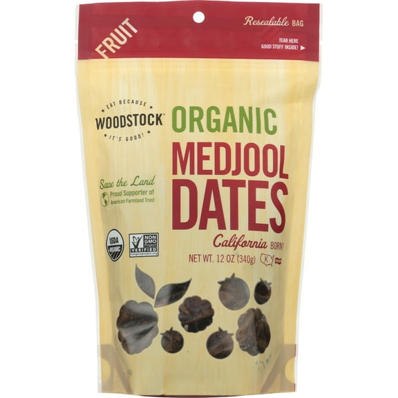 Pack of 8, Woodstock Organic Medjool Dates, 12 oz