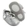 thumbnail image 2 of AJZIOJIRO Newborn Baby Girls Princess Shoes Lovely Bow Solid Color Soft Sole Sequins Shoes 0-18 Months Baby Casual Walking Shoes, 2 of 5