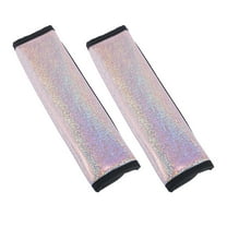2pcs Universal Bling Car Safety Seat Belt Strap Cover Shoulder Pad Mat Cushion Pink