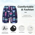 thumbnail image 3 of Fotbe Wine Glasses And Cocktails Traje de Baño para Hombre – Shorts de Natación de Secado Rápido con Forro y Bolsillos-Small, 3 of 6