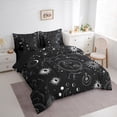thumbnail image 3 of Castle Fairy Sun Moon Stars Twin Bedding Sets 7-Piece for Teens Adults,Starry Sky Bedding Comforter Set Microfiber,Black White Breathable Sheet Sets,Lightweight Room Decor,Reversible, 3 of 8