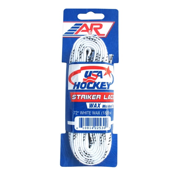 A&R Sports USA Hockey Striker Laces, Waxed 72" - White
