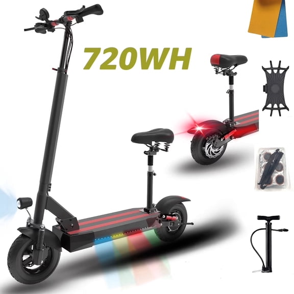 Electric Scooter with Seat for Adults,35 MPH MAX Speed ,1200W Foldable Escooter, 10 inch Street Tire,UL2272