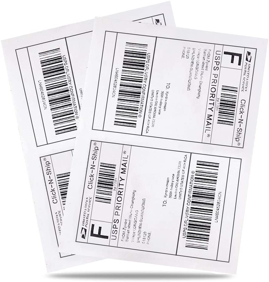 half sheet printer labels