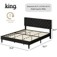 thumbnail image 4 of 4 Ever Winner King Size Upholstered Platform Bed Frame with Headboard, Black, 4 of 7