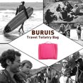 thumbnail image 4 of Bolsa de almacenamiento con gancho de viaje Dinheiro, bolsa de cosméticos portátil de tres aperturas, color rojo rosa, 4 of 5