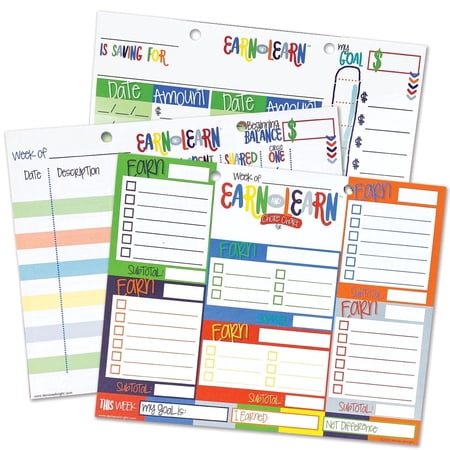 Earn & Learn™ Kids Money Management | Chore Chart | Kids Budget Spending & Savings Tracker | Learn how to Earn, Save, Spend & Share