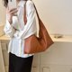 thumbnail image 3 of Bolso Hombro Compuesto Empalme PU Transpirable Compras para Mujeres (marrón), 3 of 9