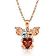 Gremlins Gizmo With Red Stone Metal Pendant Necklace