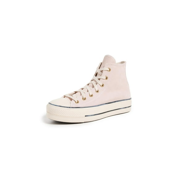 Converse Women's Chuck Taylor All Star Lift Platform Suede Sneakers, Pale Petal/Natural Ivory/Black, 9.5 Medium US