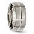 thumbnail image 4 of Titanium Brushed And Polished 10mm Grooved Ridged Edge Band (Size 12.5) Made In China tb137-12.5, 4 of 4