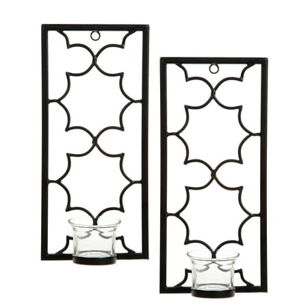 Hosley® Set of Two, Iron Tea Light Candle Wall Sconces - 11