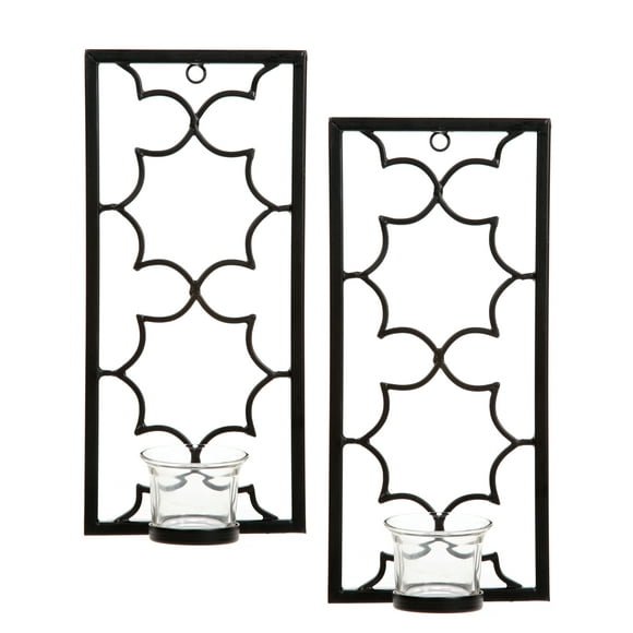Hosley Set of 2, 11 inch High, Iron Tea Light Candle Wall Sconces