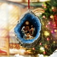 thumbnail image 5 of Taicans ‌Nativity Scene Christmas Tree Ornament,Resin Rock with Blue Crystal Cavity,Hand-Painted Holy Family,Religious Holiday Decoration,Shatterproof Unique Christmas Ornament for Home Decor‌, 5 of 6