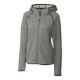 thumbnail image 2 of Women's Cutter & Buck Heather Gray Philadelphia Eagles Gridiron Classics Logo Mainsail Sweater-Knit Full-Zip Hoodie, 2 of 3
