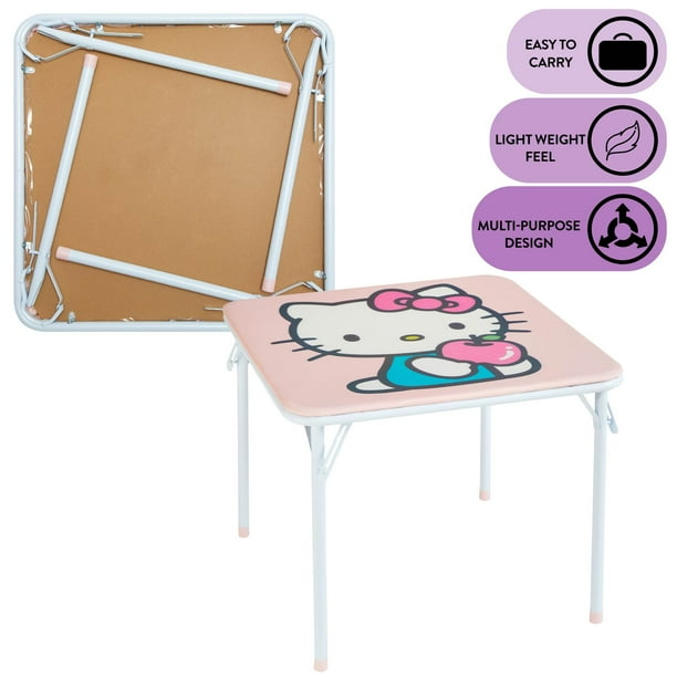 HELLO KITTY テーブル 60cm x 80cm Hello Kitty Kids' 3-Piece Table and Chairs Set, Pink