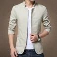 thumbnail image 3 of Chaqueta de negocios para hombre, chaqueta de cuello alto a la moda, abrigos para hombre, chaquetas casuales de negocios de corte entallado para hombre, ropa para hombre, abrigos de talla grande, 3 of 5