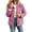 Pink, variant on IUYRTFE Women's Corduroy Quilted Coat with Pockets Button Down Stand Collar Winter Warm Outerwear