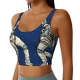 thumbnail image 2 of Goofa Disco party Astronaut Dancing Printed Sports Bras for Women, High Impact Running Bra Workout Crop Tank Tops Longline Sports Bra Push up-, 2 of 9