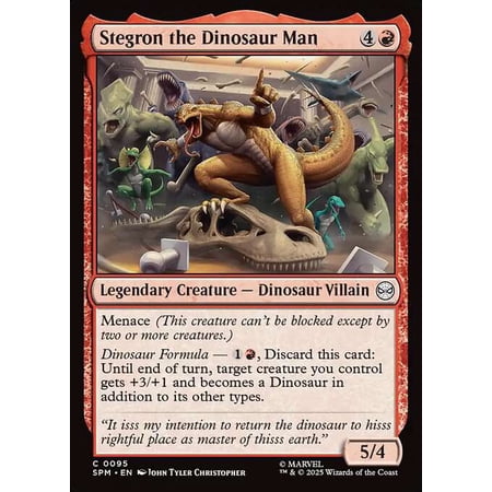 MtG Marvel's Spider-Man Common Stegron the Dinosaur Man #95