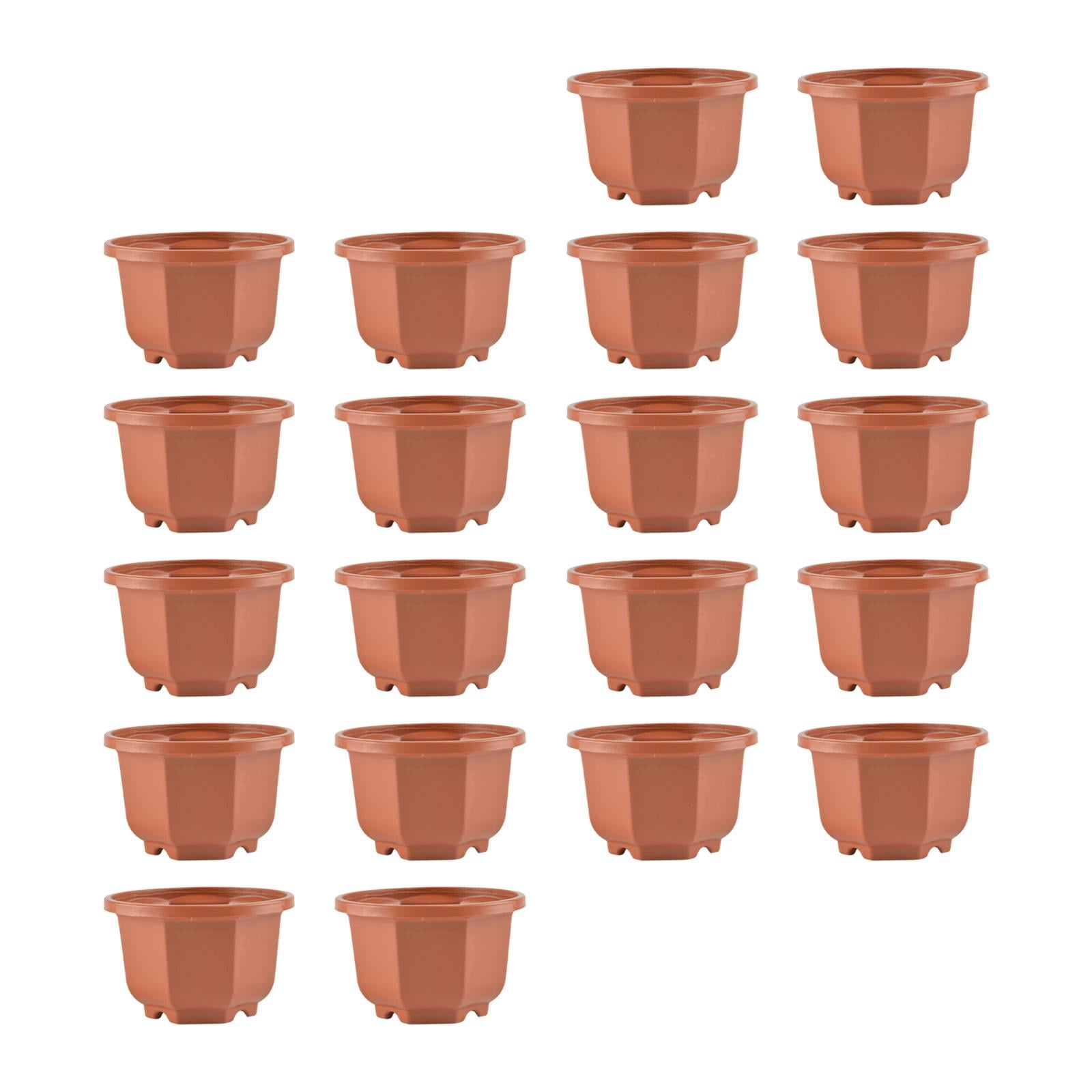 figatia 20 Pieces Flower Pots Planters Containers Modern Decorative Plant Pots with Drainage Holes for Gardening Shelf Indoor Outdoor 13cmx7.5cm