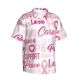 thumbnail image 2 of JUNZAN Breast Cancer Pink Ribbons Awareness (2) Pattern Hawaiian Shirt for Men,Summer Beach Casual Short Sleeve Button Down Shirts-Small, 2 of 9