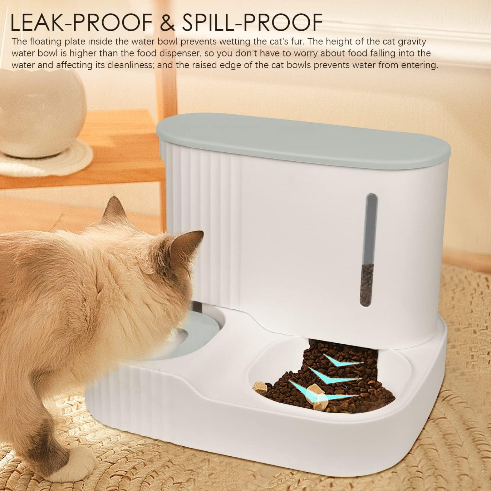 SQDWYGUO Gravity Pet Feeder and Water Dispenser Set, Automatic Cat Food Dispenser, Automatic Pet Feeder and Water Dispenser 2 in 1Suitable for Tracing Dogs and Pets,green