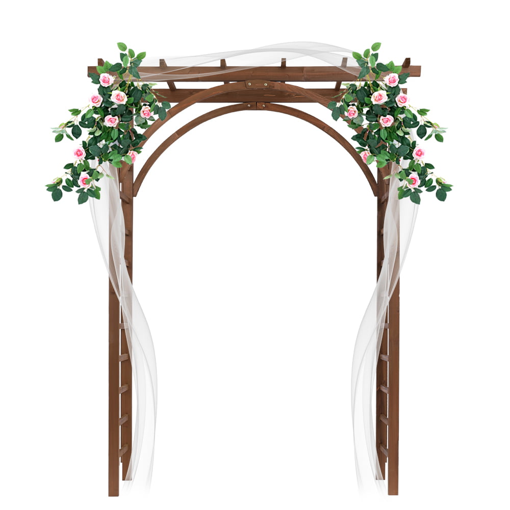 Peachtree Press Inc 85’’H Wood Arbor Arches Garden Trellis for Climbing Plants Wedding Outdoor Patio Greenhouse Party Decoration