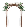 thumbnail image 4 of VINGLI 85in Wooden Garden Arbor, Wedding Arch for Ceremony, Wood Garden Trellis for Plant Climbing, Pergola for Garden Backyard, Lawn (Dark Brown), 4 of 8