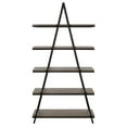 thumbnail image 4 of Evelyn&Zoe Conry 68'' Tall A-Frame Bookcase, Blackened Bronze/Antiqued Gray Oak, 4 of 5