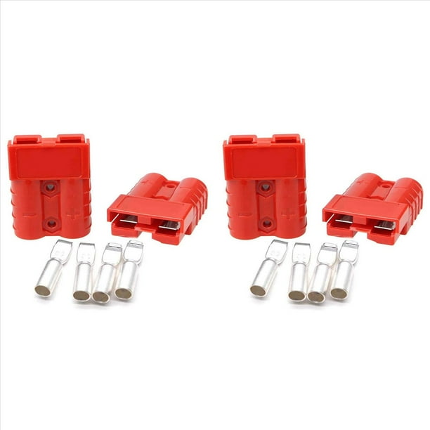4 Piezas de Enchufe de Conexión Rápida 175A 600 V Batería Conector Rápido Enchufe de Alimentación Conexión del Cabrestante Rojo para Un Cable Máximo de 1 AWG