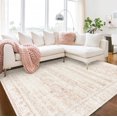 thumbnail image 1 of Soft Wool Nursery Rug for Baby Girl - Blush Pink Boho Floral Area Rug for Living Room or Bedroom - Washable - 5x7 Size, 1 of 4