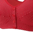 thumbnail image 4 of ECHFIPROM Womens Plus Size Front Closure Wireless Push up Bra Breathable Adjustable Support Comfort Bra,Red,36BC, 4 of 4