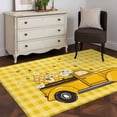 thumbnail image 3 of Area Rugs 2.7'x5', Farmhouse Truck Carpet for Living Room Bedroom Dining Room, Country Bee Daisy Yellow Buffalo Lattices Throw Kitchen Rugs Non Slip Washable Rectangle Indoor Outdoor Rugs, 3 of 8