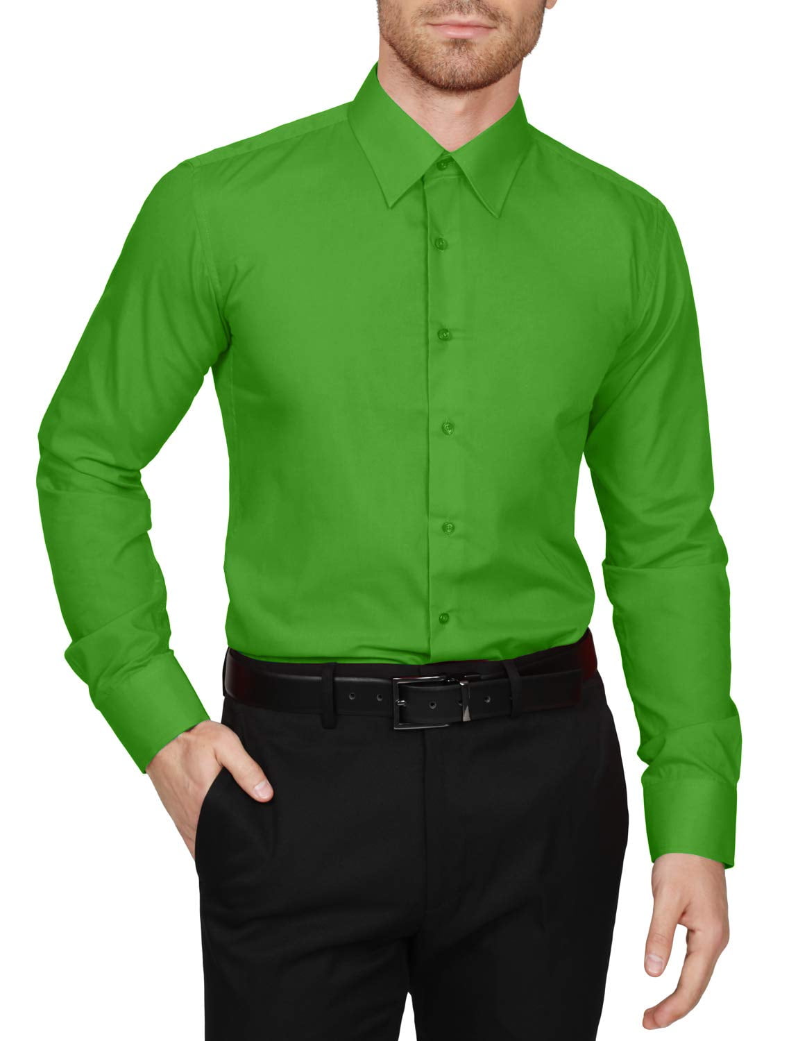 Gioberti Men's Long Sleeve Solid Dress Shirt - Walmart.com