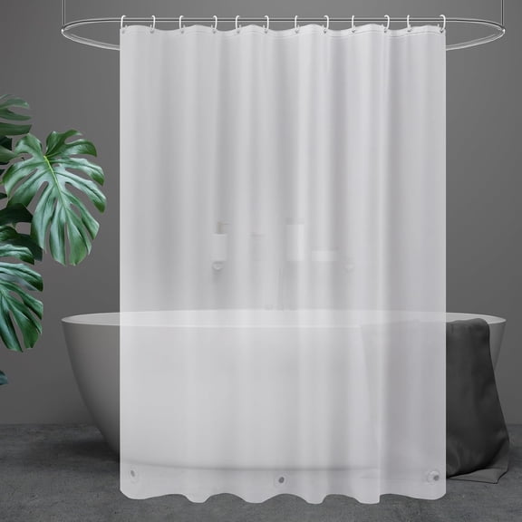 SIRIA Frosted 74" Shower Curtain Liner,Peva Plastic Waterproof Long Shower Curtain Liner with 3 Big Bottom Magnets 74" Long Length with Rustproof Grommets Frosted Shower Curtain,71X74