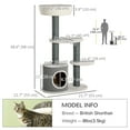 thumbnail image 3 of PawHut Cat Tree, Multi-level Cat Tower with Scratching Posts, Condo, White, 3 of 10